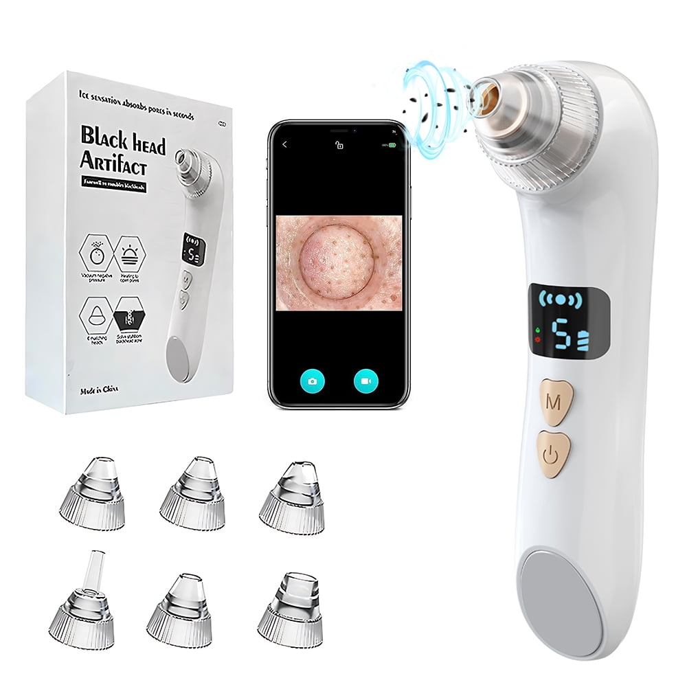 RUTAWZ Blackhead Remover Vacuum with Camera, Facial and Nose Pore Cleaner Pore Extractor Pimple Extractor,6 Probes Blackhead Vacuum Cleaners Kit Electric Acne Extractor, Skin Care Tool