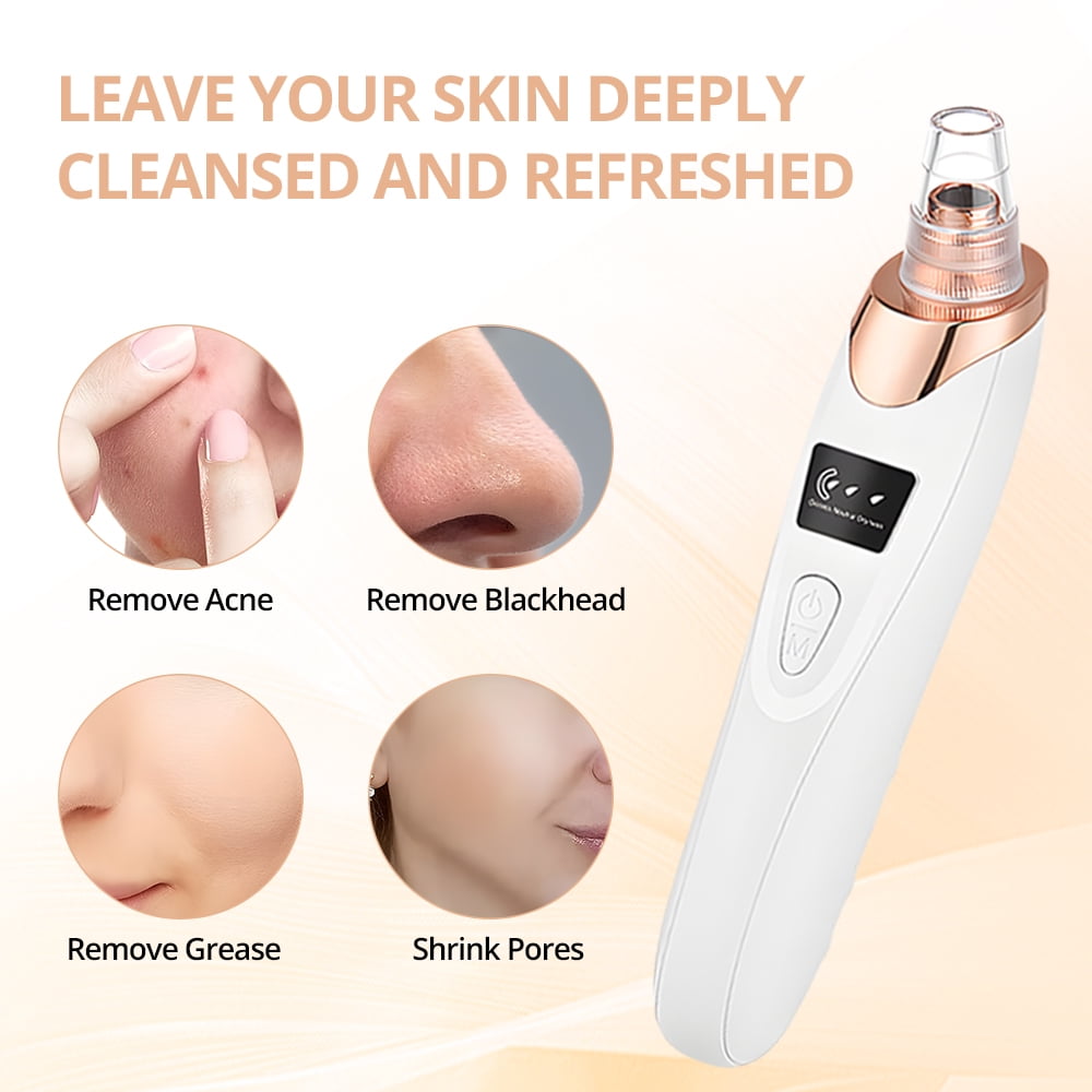 RUTAWZ Blackhead Remover Pore Vacuum Cleaner Pimple Extractor, Facial Pore Cleaner Pore Extractor, Electric USB Pore Vacuum with 5 Probes, Blackhead Suction Tool, Blackhead Remover Kit