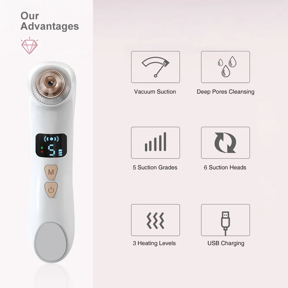 RUTAWZ Blackhead Remover Vacuum with Camera, Facial and Nose Pore Cleaner Pore Extractor Pimple Extractor,6 Probes Blackhead Vacuum Cleaners Kit Electric Acne Extractor, Skin Care Tool