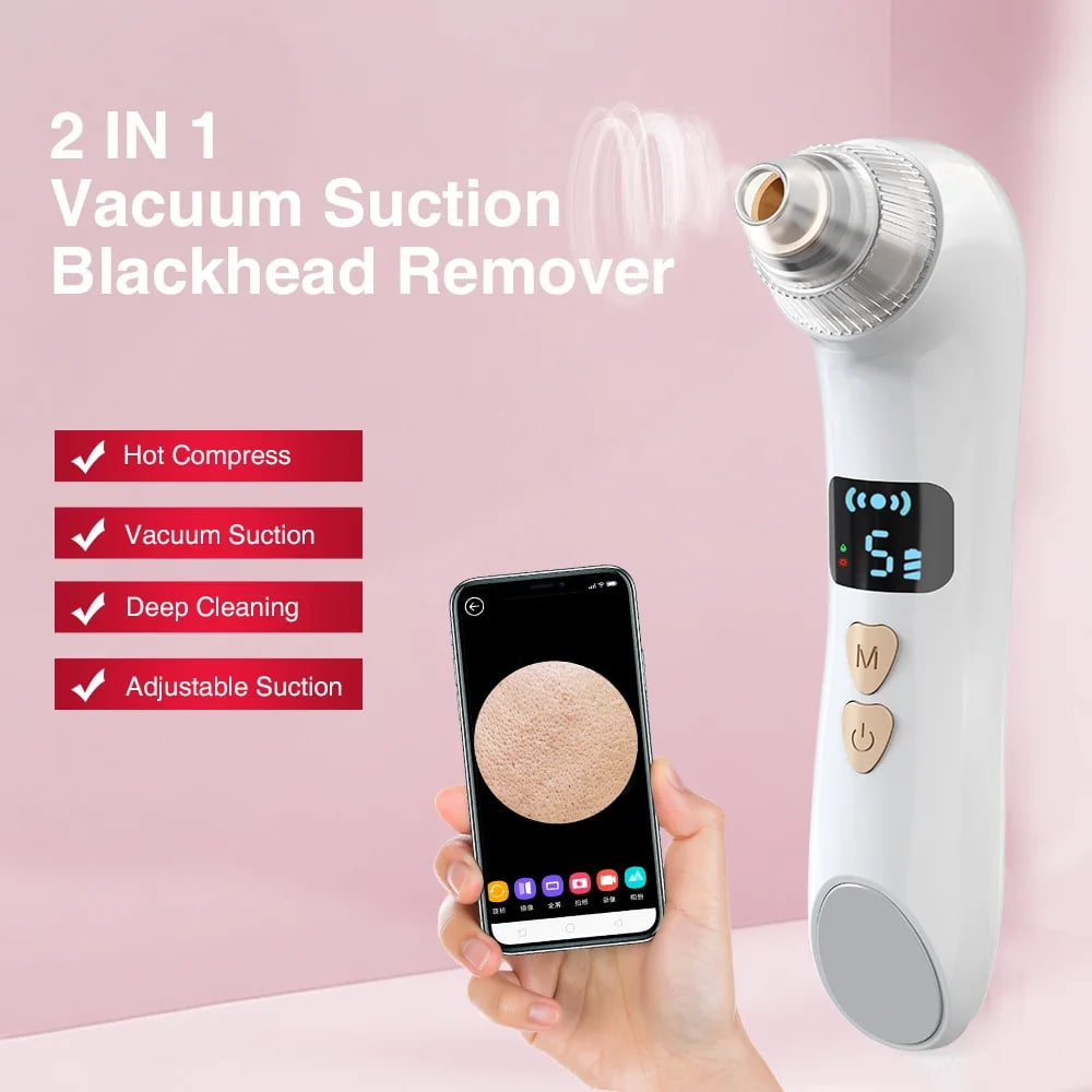 RUTAWZ Blackhead Remover Vacuum with Camera, Facial and Nose Pore Cleaner Pore Extractor Pimple Extractor,6 Probes Blackhead Vacuum Cleaners Kit Electric Acne Extractor, Skin Care Tool