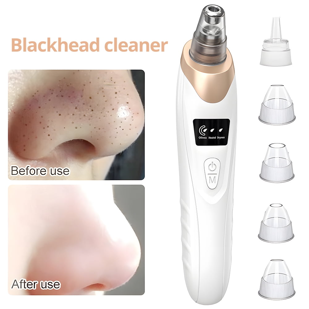 RUTAWZ Blackhead Remover Pore Vacuum Cleaner Pimple Extractor, Facial Pore Cleaner Pore Extractor, Electric USB Pore Vacuum with 5 Probes, Blackhead Suction Tool, Blackhead Remover Kit