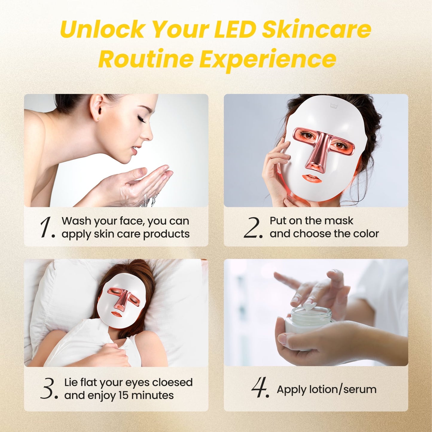 RUTAWZ LED Face Mask Light Therapy Skin Beauty Machine, 7 Color LED Light Therapy Facial Skin Care Mask, Face Mask for Removal Wrinkle Anti Aging Anti-Acne with Face