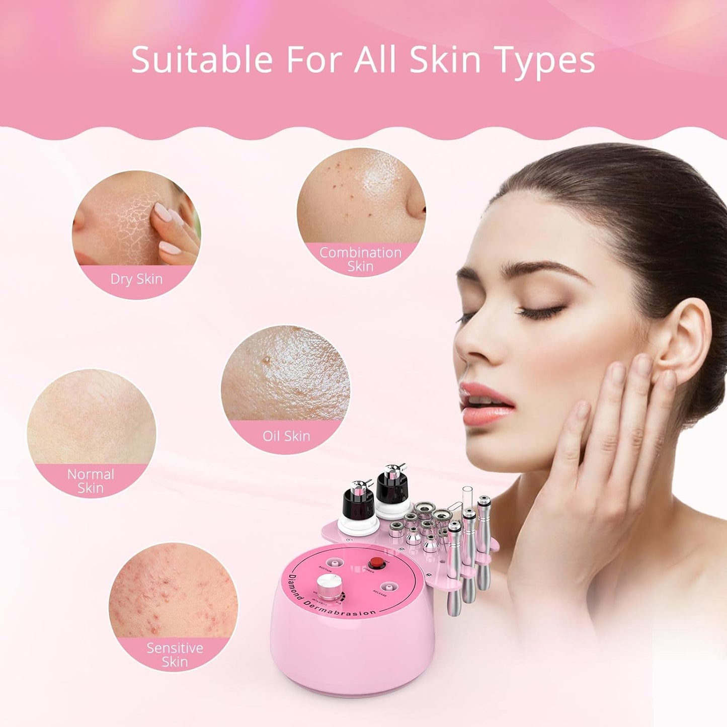 Aristorm Diamond Microdermabrasion Machine Professional, 3 In 1 Home Dermabrasion Machine for Skin Care with Spray Bottles for Home Use