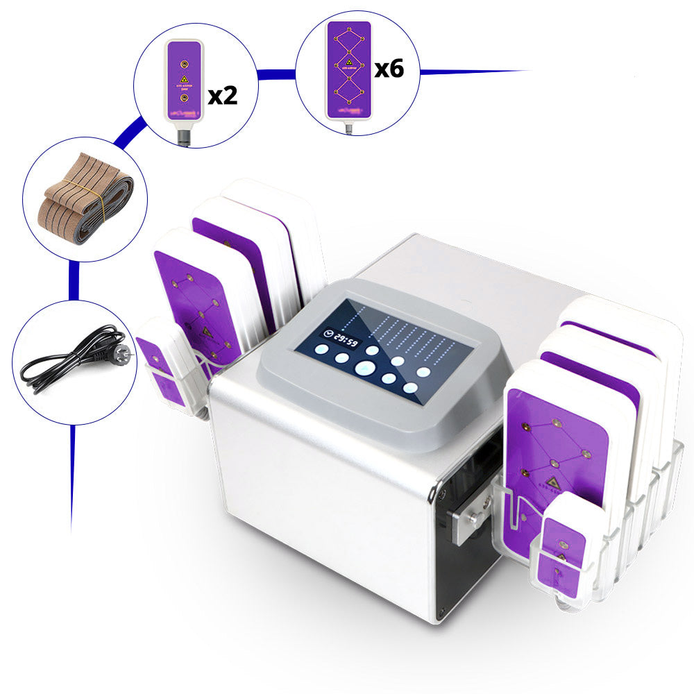 New 650NM LED Laser 5MW LED Laser Slimming Machine 4big 2 Small Pads 320MW