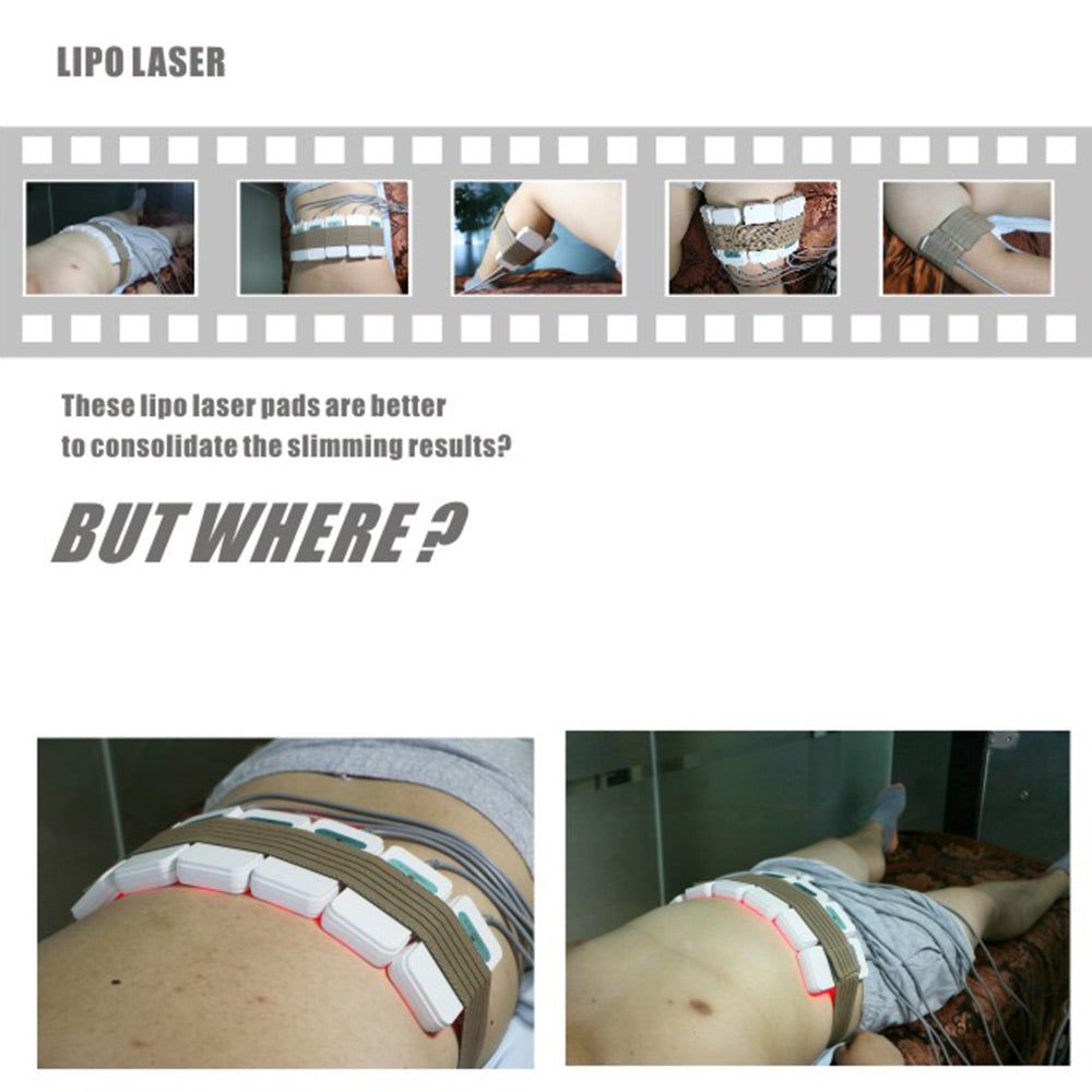 Dual Wavelength 650nm & 980nm Diode  Lipo Lase Slimming Machine 6big 2small Pad