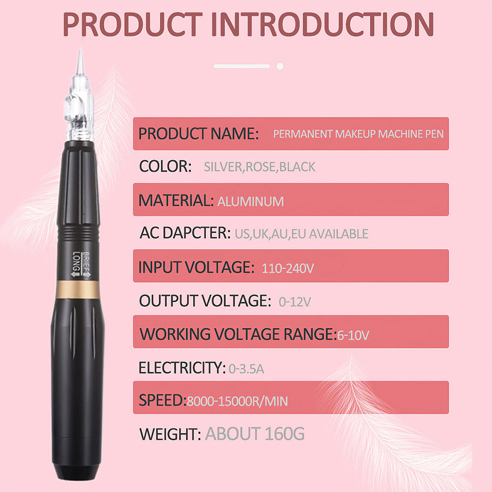 Permanent Makeup Machine Kit Eyebrow Lip Eyeliner Pen With Digital Power Supply