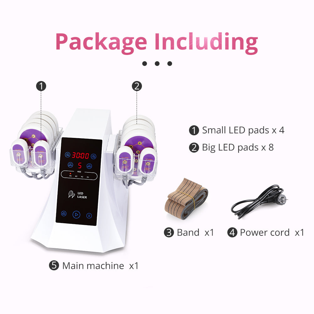 12 Pads 5NW Lipo Laser Body Slimming Fat Burning Beauty Spa Machine