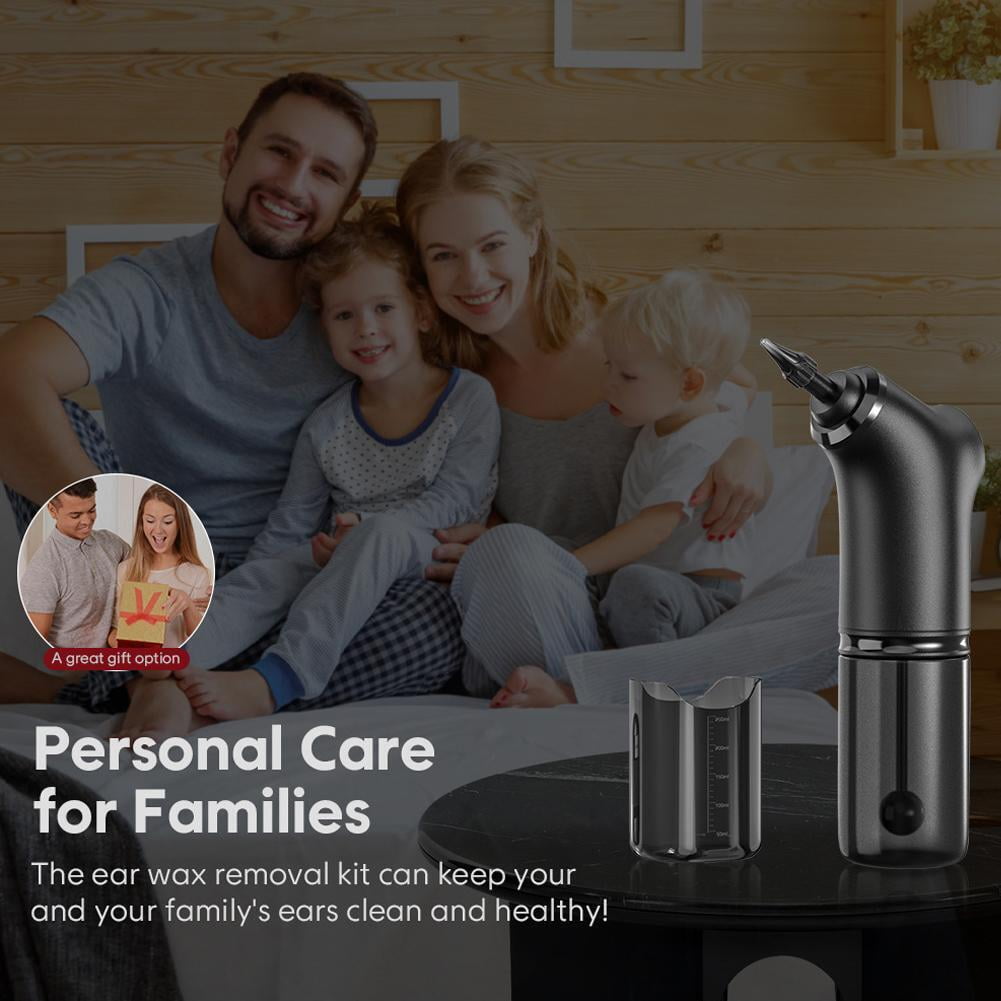 Ear Wax Removal, Electric Ear Wax Removal Kit, Ear Cleaning Kit with 4 Pressure Modes, Basin & 10 Tips,Safe & Effective for Ear Wax for Kids, Men and Women, Family Use