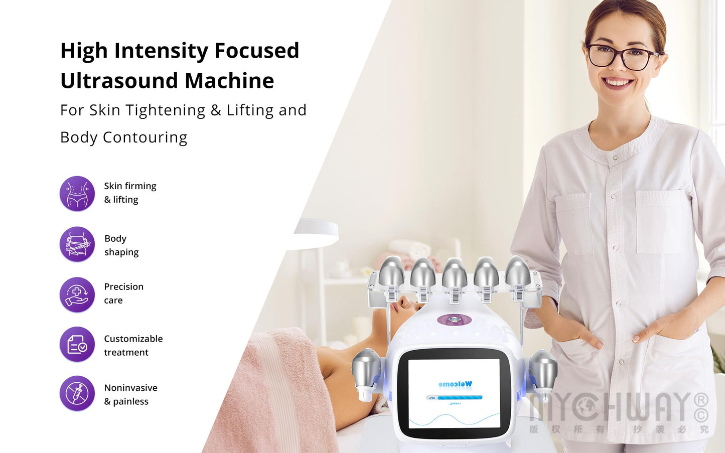 7D High Intensity Focused Ultrasound Face Lifting Skin Rejuvenation Hifu Machine