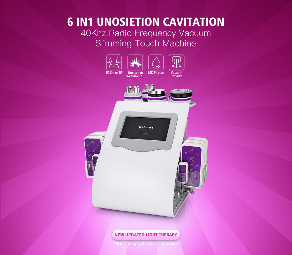 6 In1 Unosietion Cavitation 40Khz Radio Frequency Vacuum Slimming Touch Machine