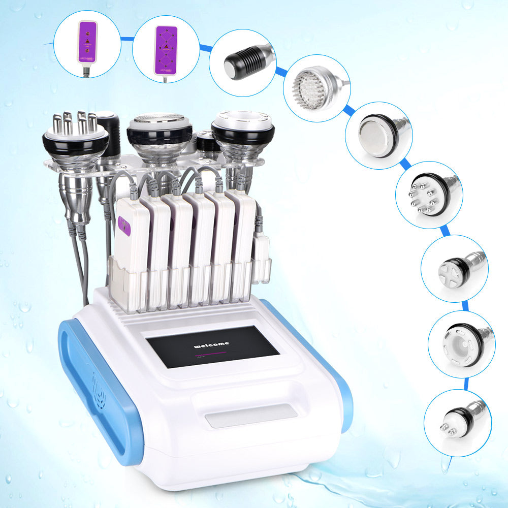 High Quality 9 In 1 Ultrasonic 40K Cavitation Vacuum Radio Frequency Photon Hot&Cold Hammer Laser Slimming