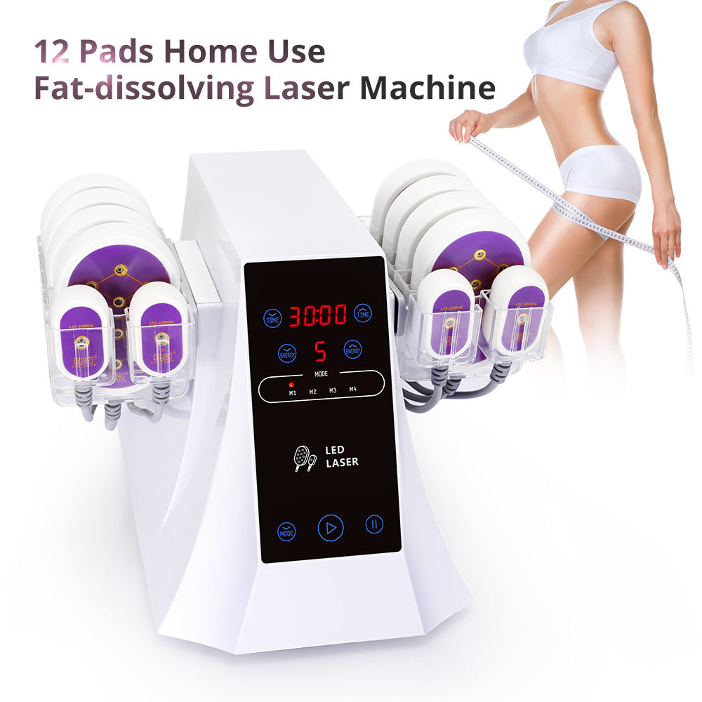12 Pads 5NW Lipo Laser Body Slimming Fat Burning Beauty Spa Machine
