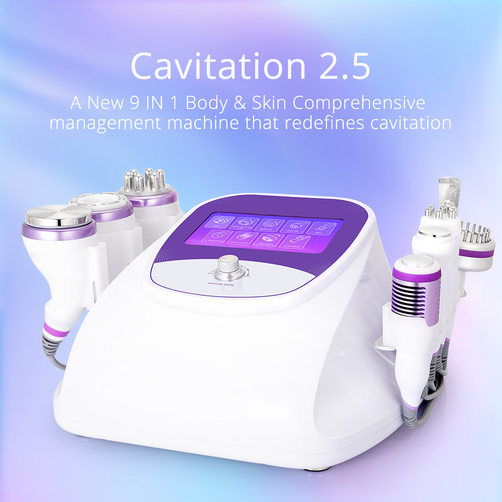 9 IN 1 Cavitation 2.5 Ultrasonic 40K Radio Frequency Ultrasound Skin Care Lifting Body Slimming Cellulite Reduction Machine