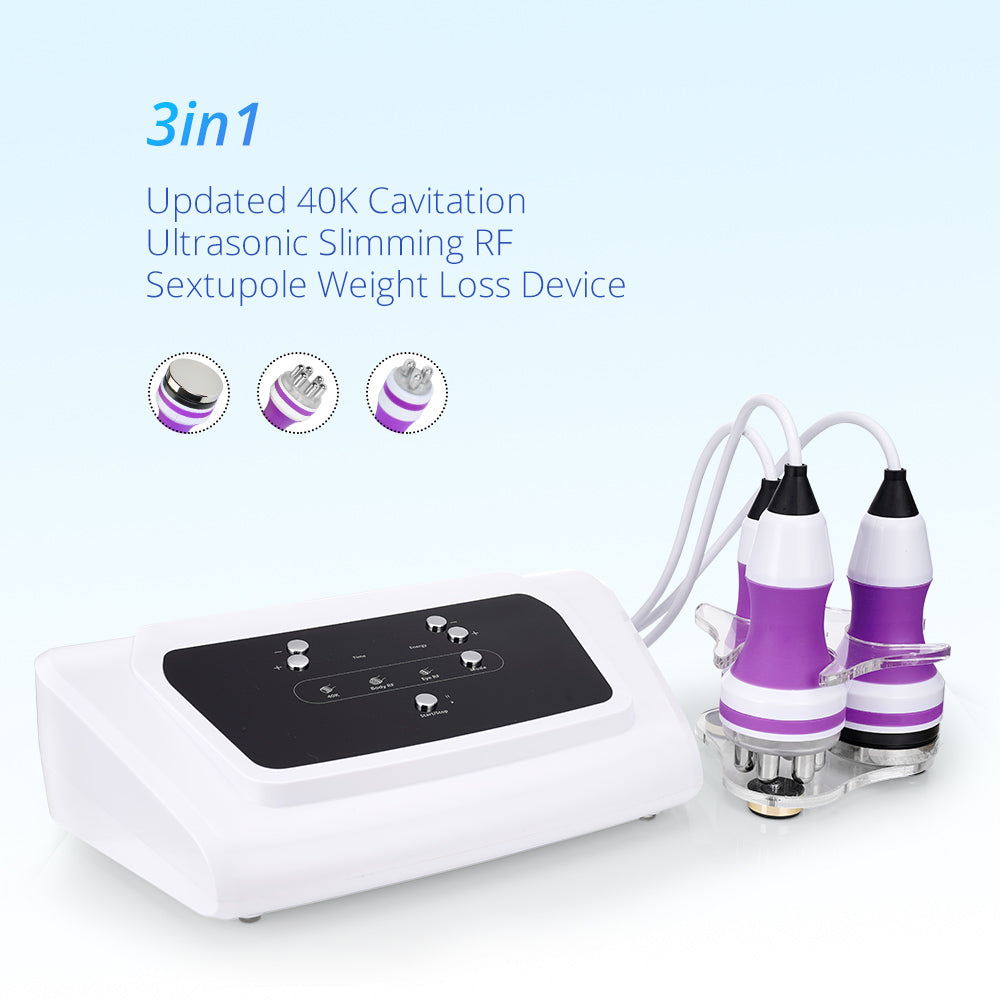 Newest Powerful 3 In1 40K Cavitation Ultrasonic Slimming Radio Frequency Skin Lift Sextupole Fat Loss Device Spa