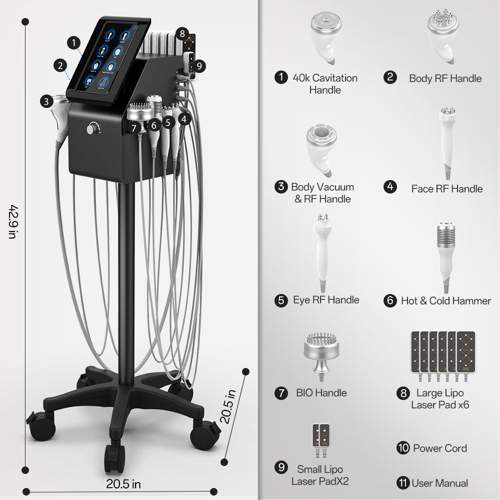 Professional 9-in-1 40k Lipo Cavitation Machine For Body Sculpting & Facial Care