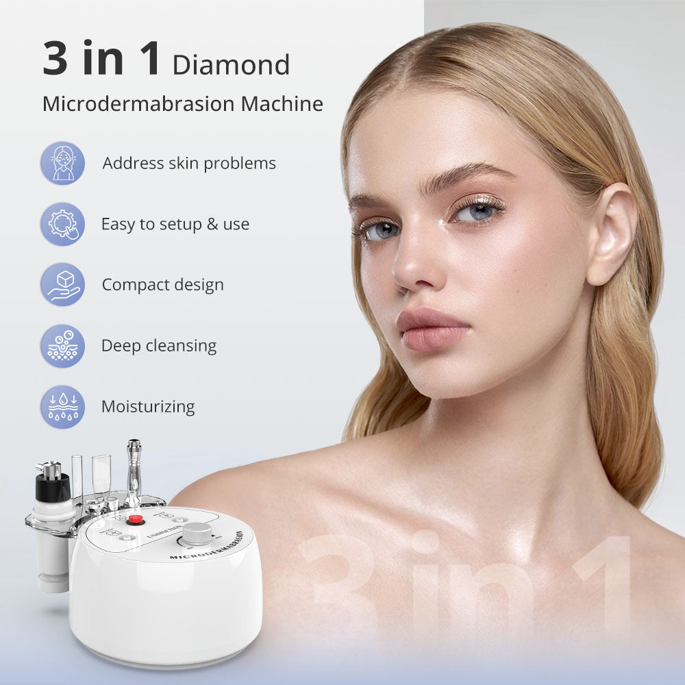3 In 1 Diamond Microdermabrasion Machine For Exfoliation, Cleansing, Hydration