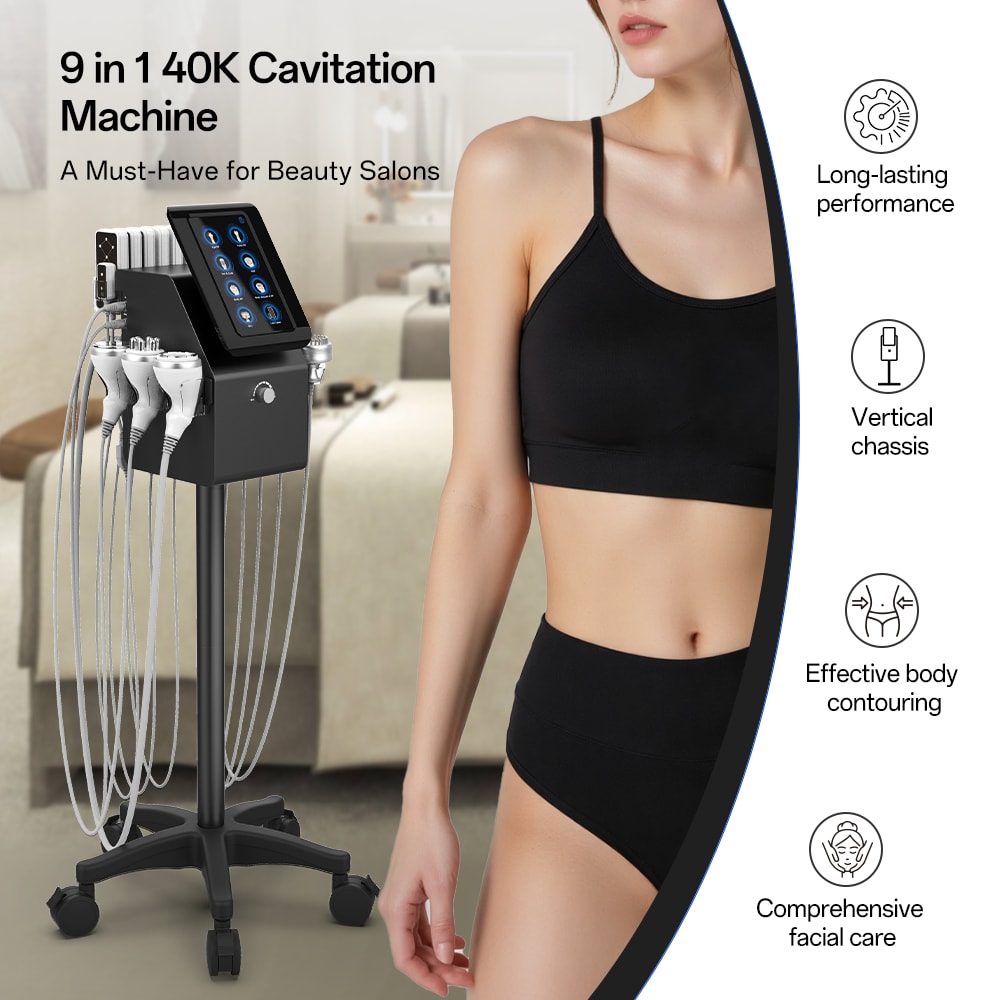 Professional 9-in-1 40k Lipo Cavitation Machine For Body Sculpting & Facial Care