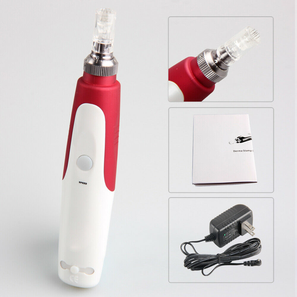 Electric Derma Pen Micro Needle Stamp Auto Anti Aging Skin Facial Care - Suerbeaty