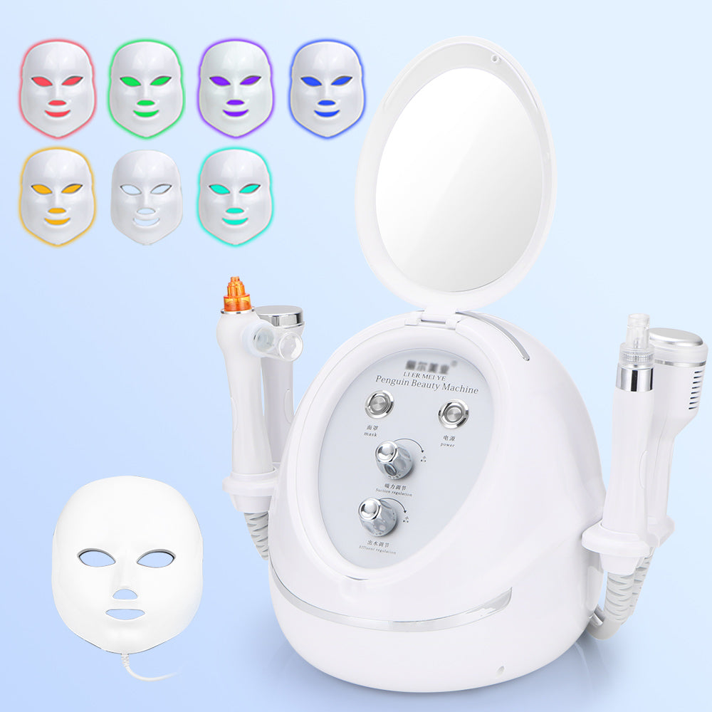 5 In1 Ultrasound Head Machine Skin Care Acne Removal Dermabrasion LED Mask - Suerbeaty