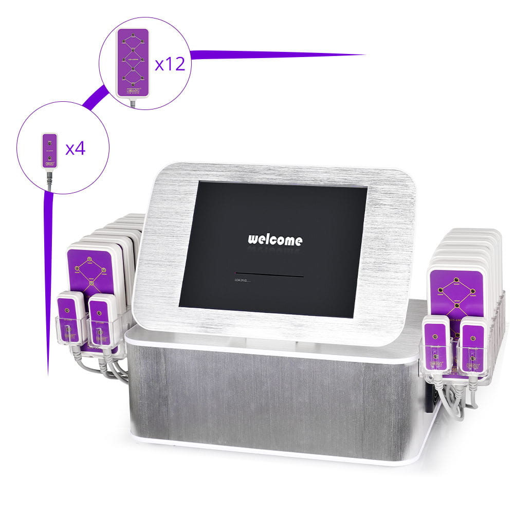 12 Big 4 Small Pad 160mw Diode LED Laser Lypolysis Weight Loss Fat Loss Machine