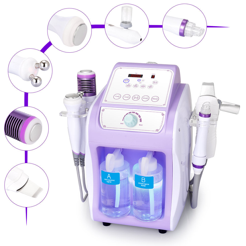6IN1 Peneelily Hydro Ultrasonic Blackhead Removal Skin Scrubber Facial Clean Machine - Suerbeaty