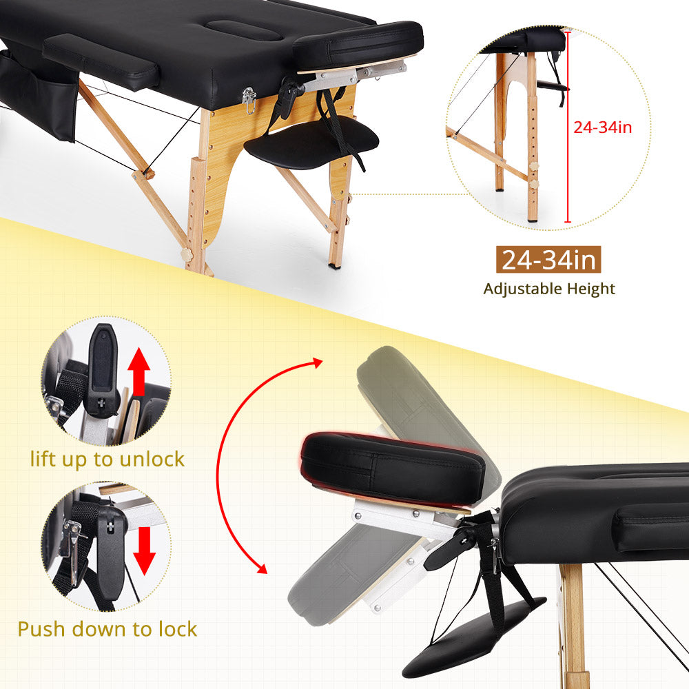 Potable Massage Table Massage Bed for Beauty Spa Memory Foam *OT-bed - Suerbeaty