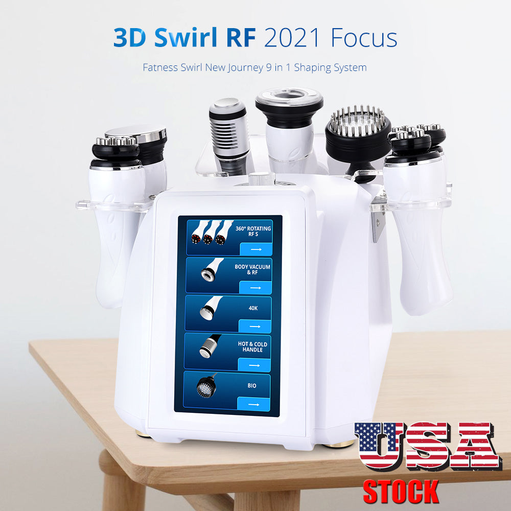 USA STOCK 8 in 1 360° Automatic Rotary 3D RF Spa Vacuum 40K Photon Micro Current Body Slimming Lifting Beauty Machine - Suerbeaty