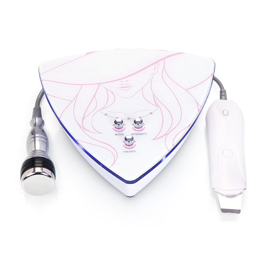 2 In 1 Ultrasonic Scrubber Skin Care Facial Cleaner Peeling Massage Machine - Suerbeaty