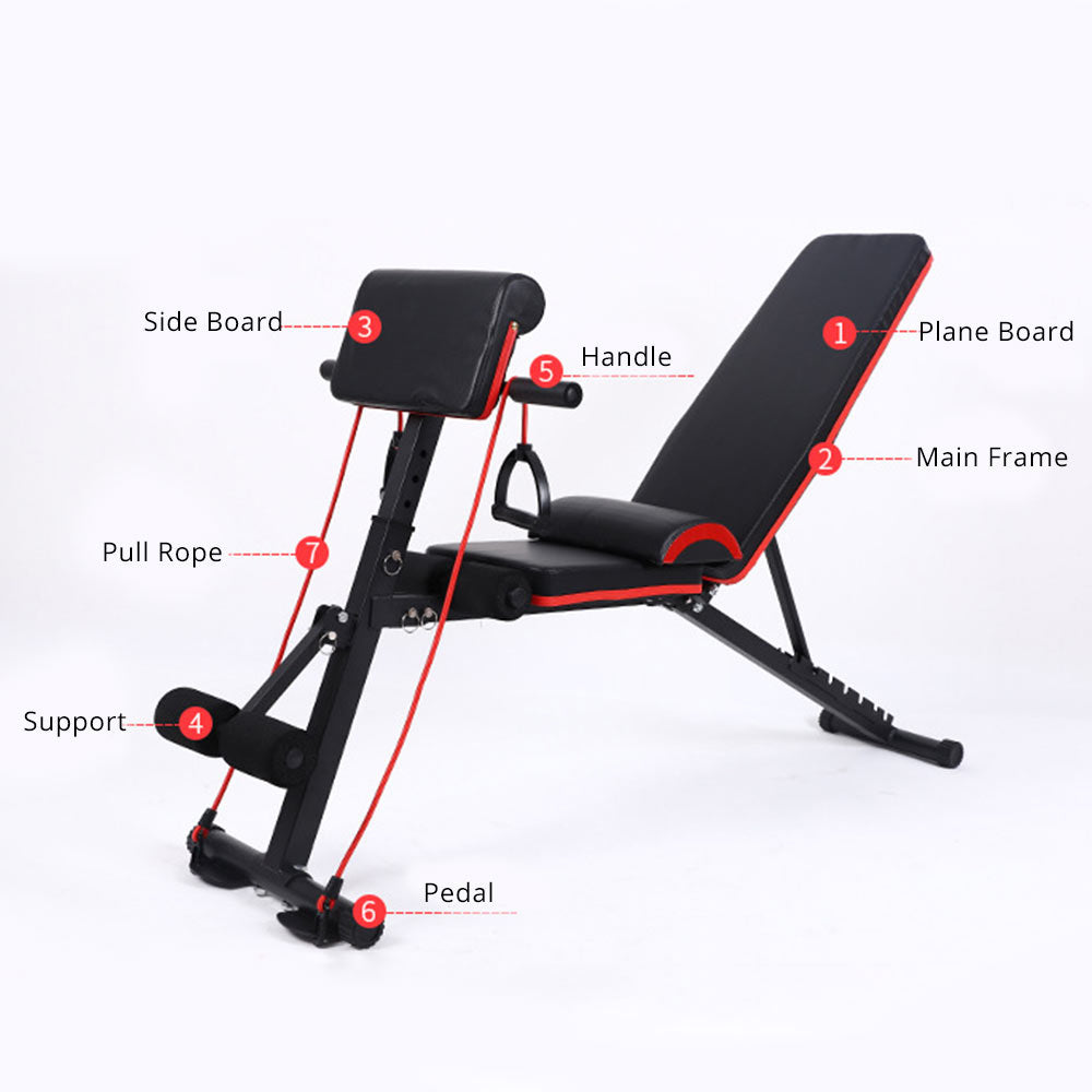 Roman Chair Weight Bench Incline Decline Foldable Full Body Workout Chair - Suerbeaty