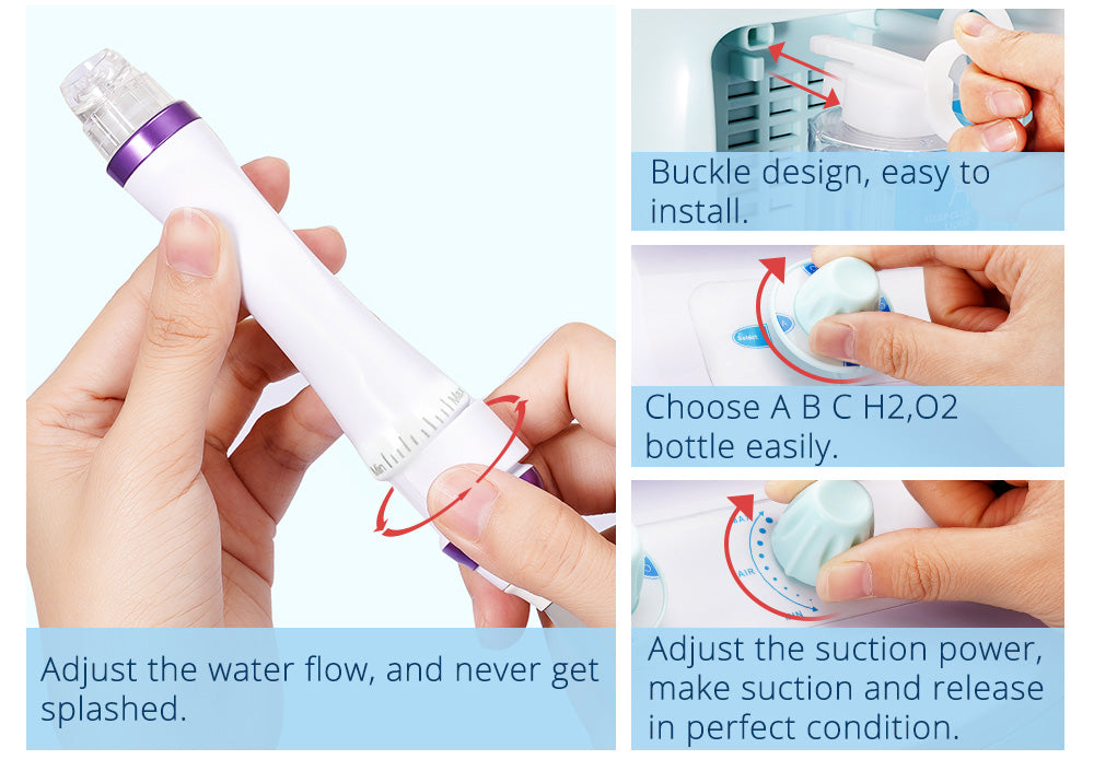 Peneelily Pro Hydra Facial Ultrasonic Bio Skin Scrubber Hot Cold Care Beauty Spa - Suerbeaty