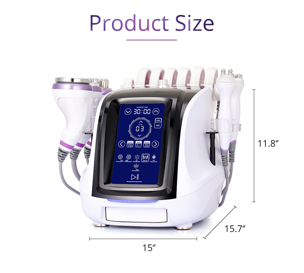 New 6 In 1 Ultrasonic Cavitation Vacuum RF Body Slimming Machine Home Spa Use - Suerbeaty