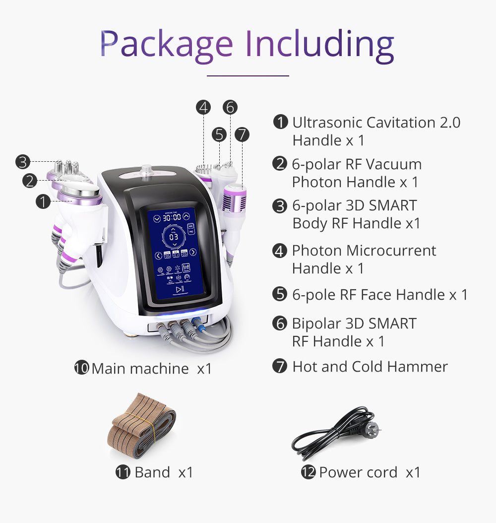 New Ultrasonic 8 In 1 40K Cavitation Body Sculpting Facial Lifting Tightening Spa Machine - Suerbeaty