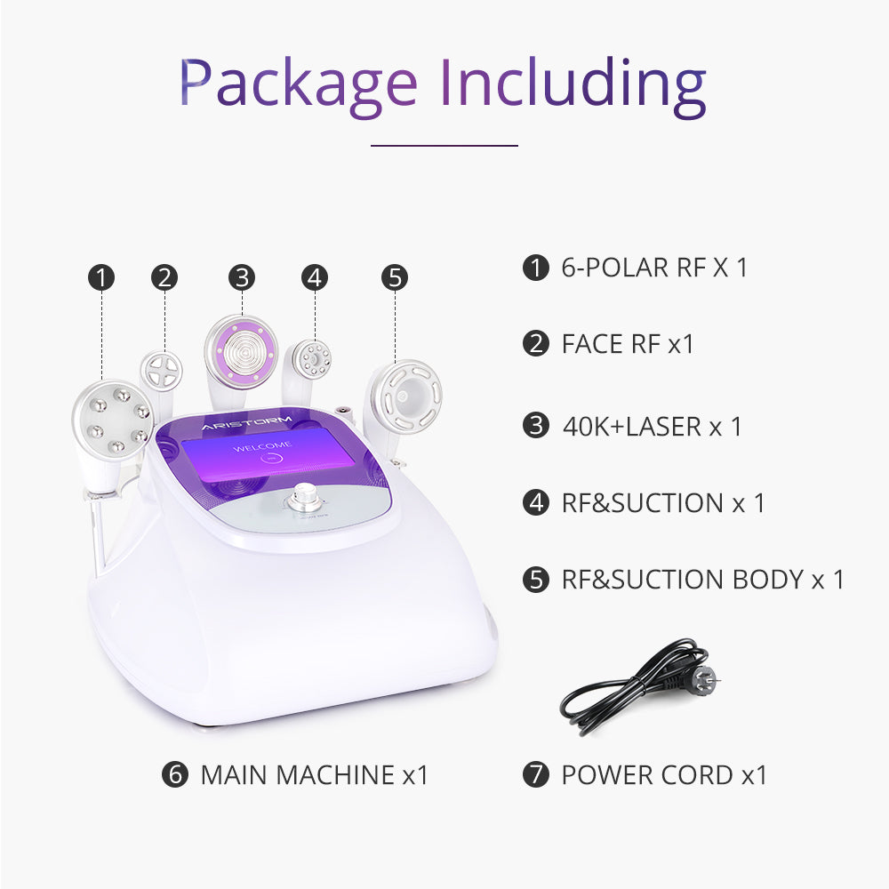 New Design 60K 5 In 1 Ultrasonic Cavitation 2.5 Weight Loss RF Vacuum Photon Machine - Suerbeaty