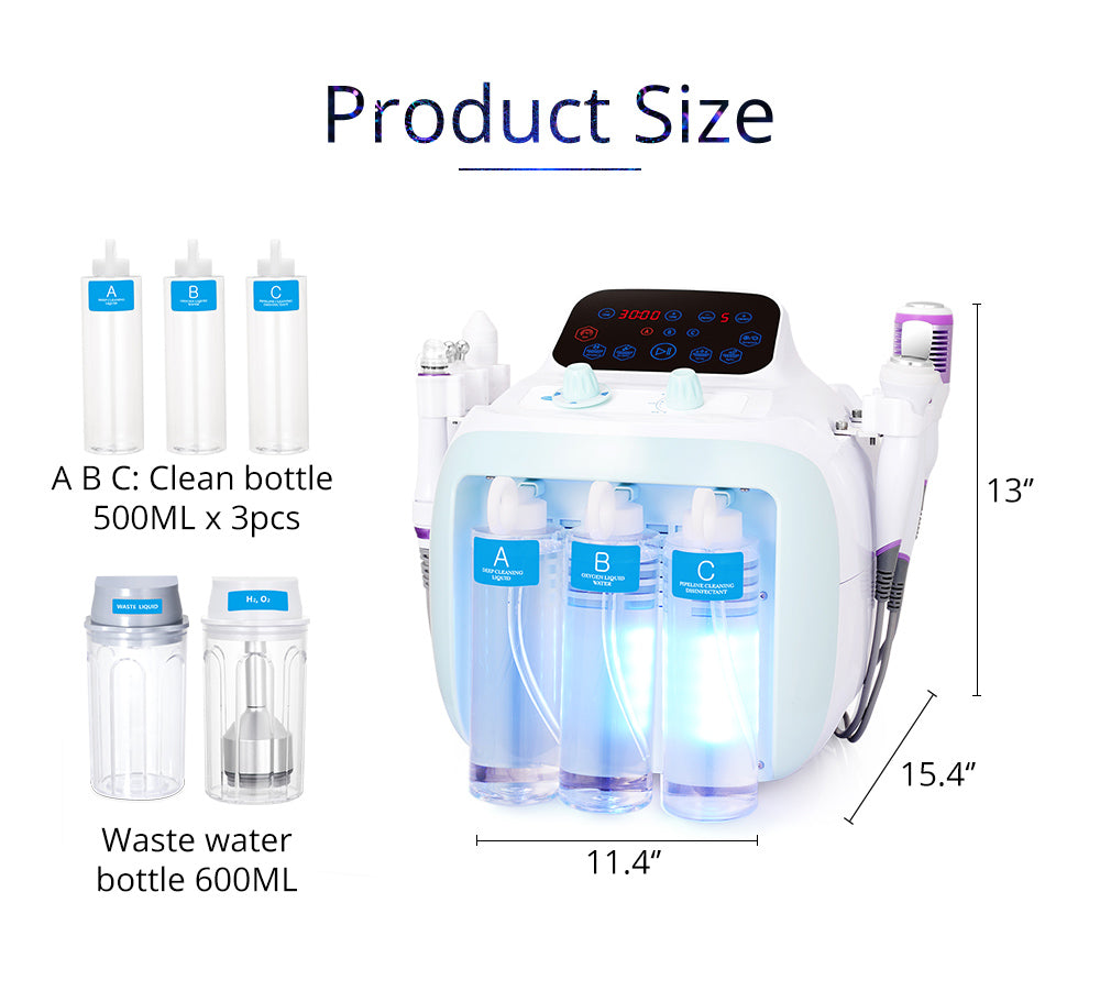 Peneelily Pro Hydra Facial Ultrasonic Bio Skin Scrubber Hot Cold Care Beauty Spa - Suerbeaty