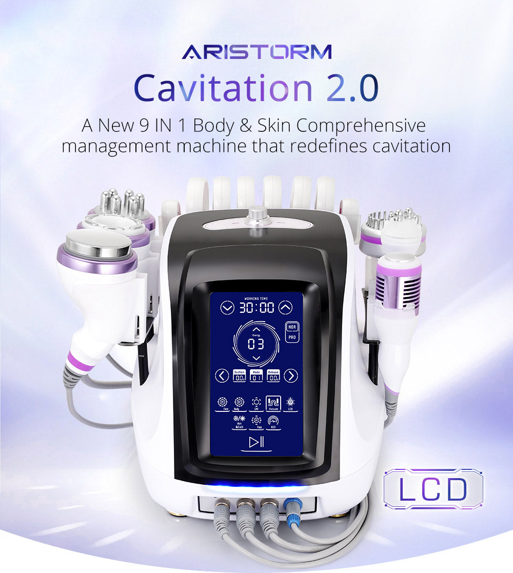 9 IN 1 40K Ultrasonic Cavitation RF Vacuum Body Sculpting Machine Photon&BIO Microcurrent Skin Care - Suerbeaty