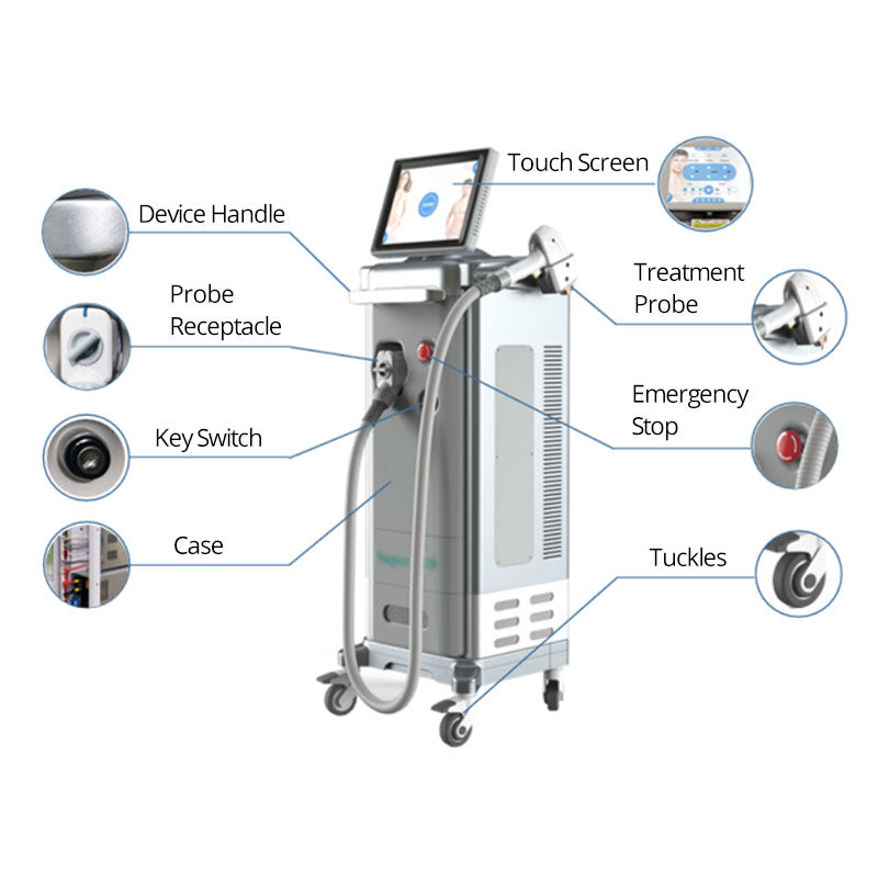 2022 Hottest 808nm Diodo Laser Hair Removal Skin Tightening Beauty Machine Spa - Suerbeaty