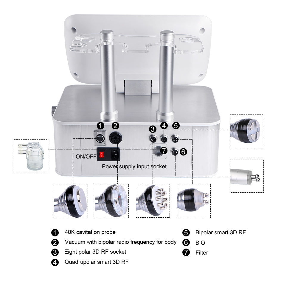 Cavitation 40K Vacuum RF Bipolar Multipolar Radio Frequency Bio Body Slimming Facial Care Equipment - Suerbeaty