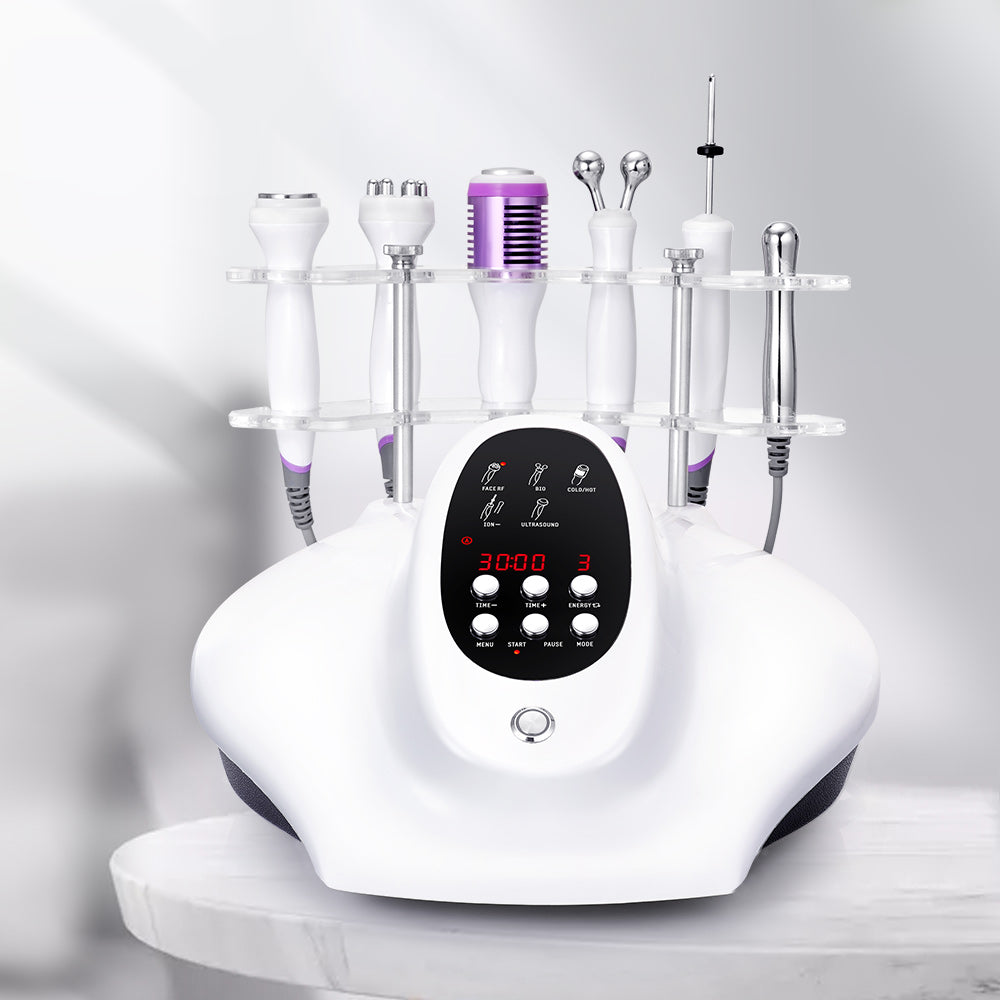 5IN1 Ultrasound RF Bio Hot&Cold Hammer Skin Care Facial Rejuvenation Skin Lift - Suerbeaty