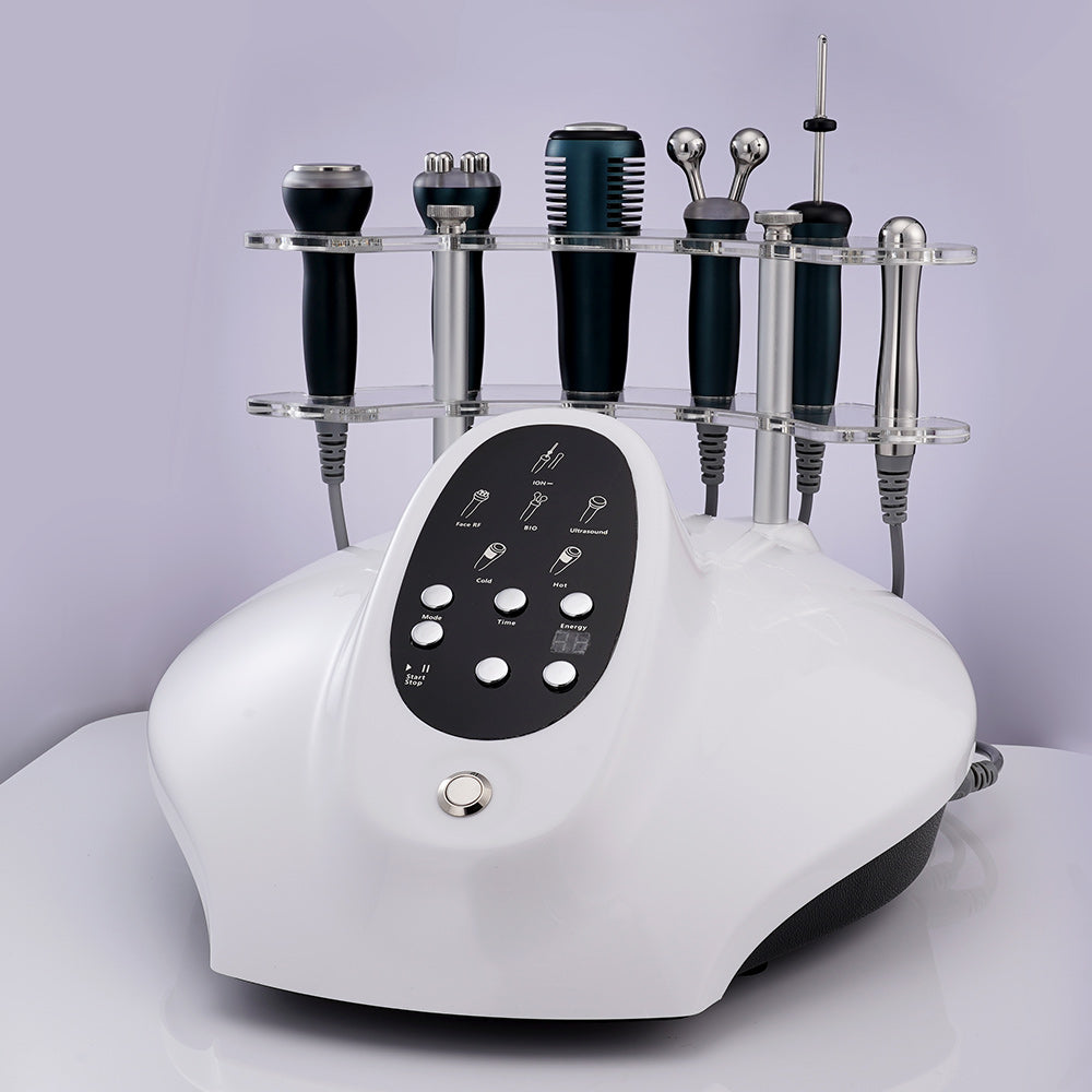 5IN1 Ultrasonic Radio Frequency Galvanic Microcurrent Therapy V Face Cold Hammer Face Lifting Device - Suerbeaty