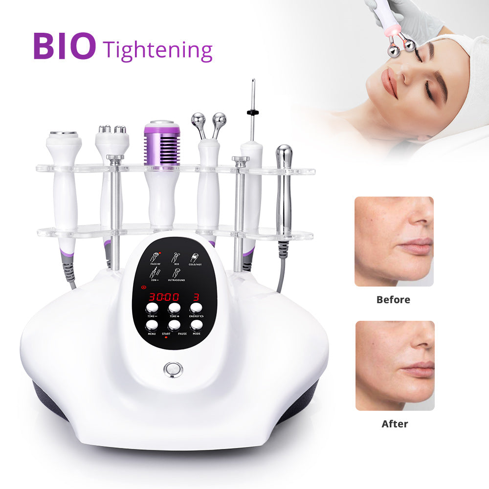 5IN1 Ultrasound RF Bio Hot&Cold Hammer Skin Care Facial Rejuvenation Skin Lift - Suerbeaty