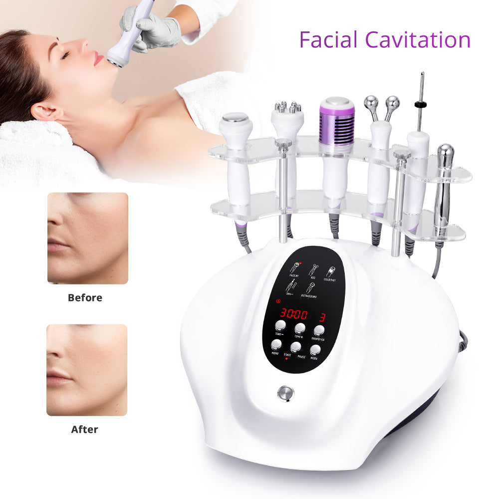 5IN1 Ultrasound RF Bio Hot&Cold Hammer Skin Care Facial Rejuvenation Skin Lift - Suerbeaty