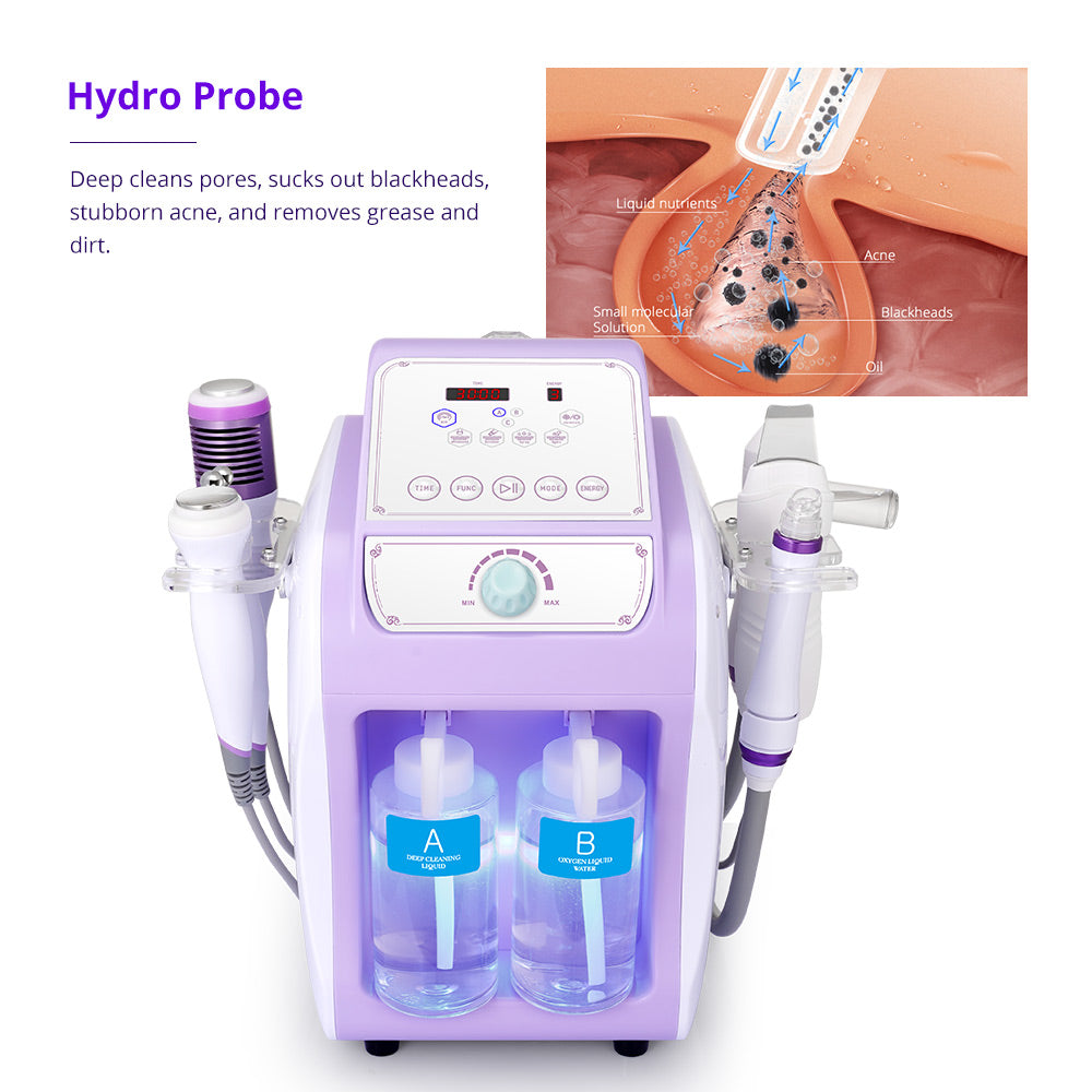 6IN1 Peneelily Hydro Ultrasonic Blackhead Removal Skin Scrubber Facial Clean Machine - Suerbeaty