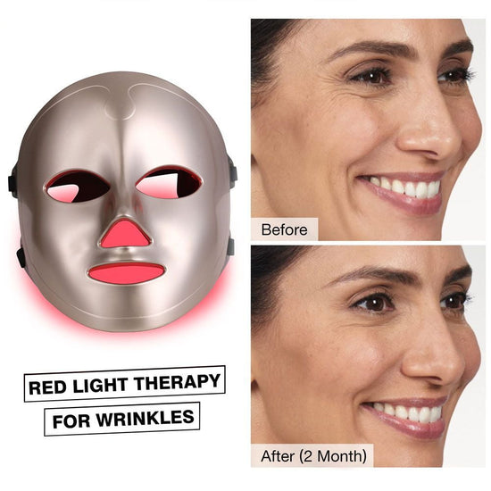 Aristorm LED Face Mask Light Therapy Skin Beauty Machine, 7 Color LED Light Photon Skin Rejuvenation Touch Control Mask, Face Mask for Removal Wrinkle Anti Aging Anti-Acne with Face,Gold