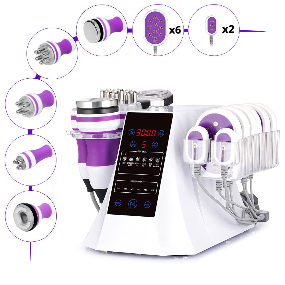 New Coming 6 In 1 Ultrasonic Cavitation 2.0 40K Weight Loss Radio Frequency Slim Beauty Machine