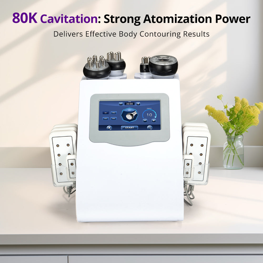 6 In 1 80k Cavitation Machine With Vacuum Radiofrequency For Body Contouring