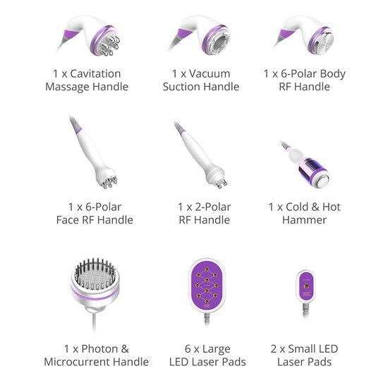 9In1 Aristorm 40k Ultrasonic Cavitation 2.5 Radio Frequency Slim Microdermabrasion Machine