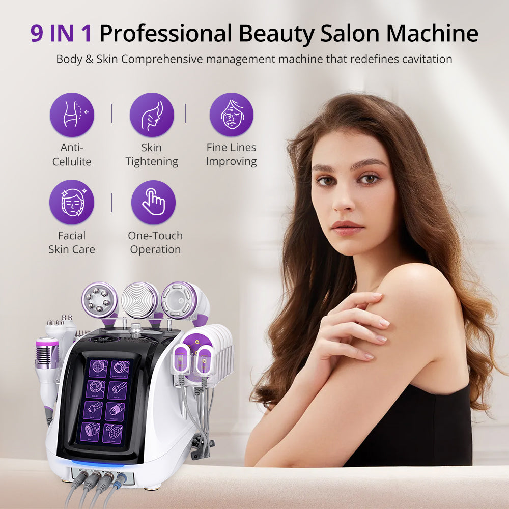 9In1 Aristorm 40k Ultrasonic Cavitation 2.5 Radio Frequency Slim Microdermabrasion Machine