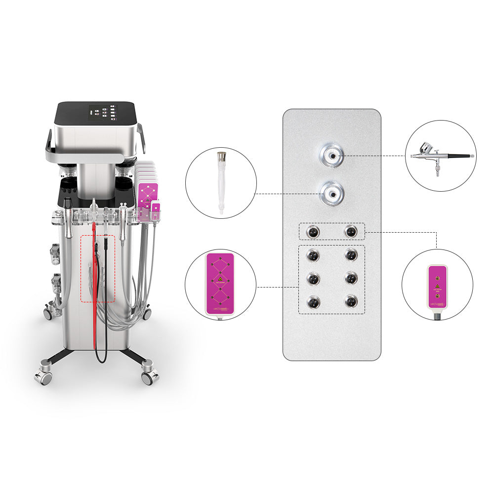 8 in1 Professional  Unoisetion Cavitation Vacuum RF Radio Frequency Dermabrasion Spray BIO Beauty machine