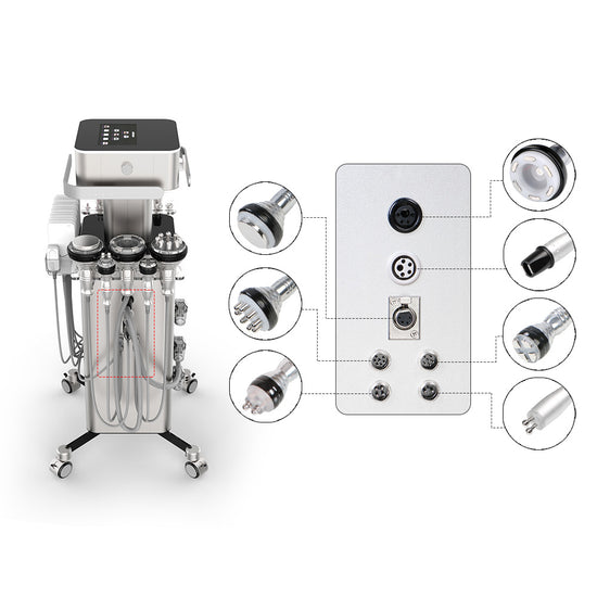 Load image into Gallery viewer, 8 in1 Professional  Unoisetion Cavitation Vacuum RF Radio Frequency Dermabrasion Spray BIO Beauty machine
