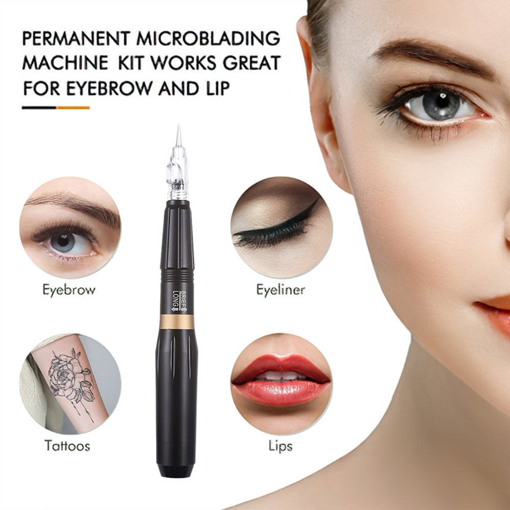 Permanent Makeup Machine Kit Eyebrow Lip Eyeliner Pen With Digital Power Supply